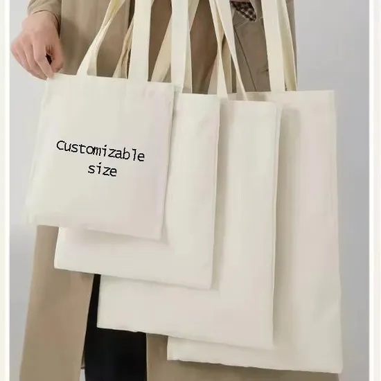 Borsa tote per la spesa in tela di cotone poliestere con stampa a trasferimento termico a colori CMYK di lusso personalizzata ecologica